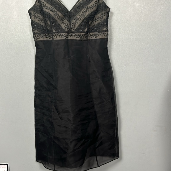 Vintage Ann Taylor Silk Shift Black Mini Dress size 0 petite - Picture 3 of 10